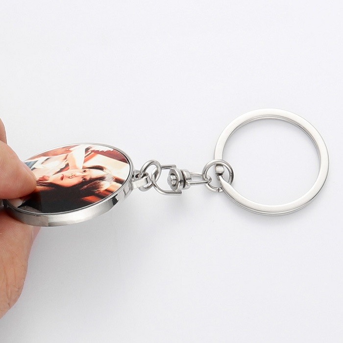 Metal Round SublimationKeyring With Metal Insert For Sublimation Printing