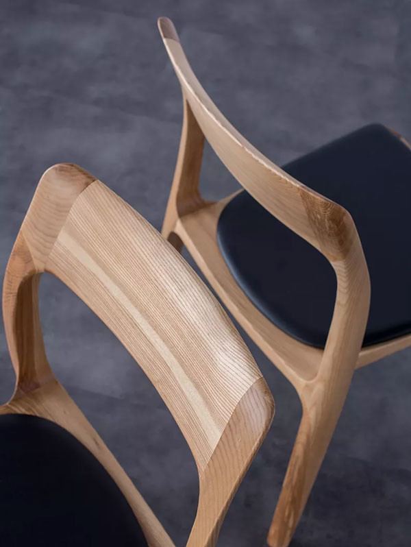 Modern Nordic Solid Ash Wood Dining Chair Antique PU Leather Furniture