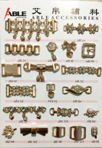 Quality Gold Shoe Chain Accessories Zinc Alloy Buckle For Flip Flops Shoes wholesale