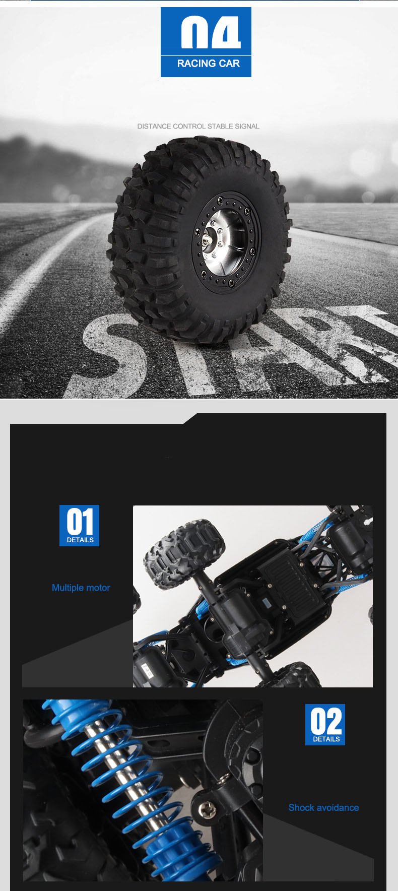 2.4G Electric Climbing Vehicle Children's Remote Control Toy Car 15km/h 2 Channels