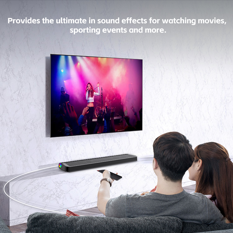 2500mAh 3.7V Battery Capacity TV Sound Bar with Subwoofer and RGB Wireless Bluetooth