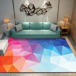 Quality Factory Price Aesthetic 3D Geometric Figure Printed Artistic Living Room Carpet Hotel Area Rugs Customized Size wholesale