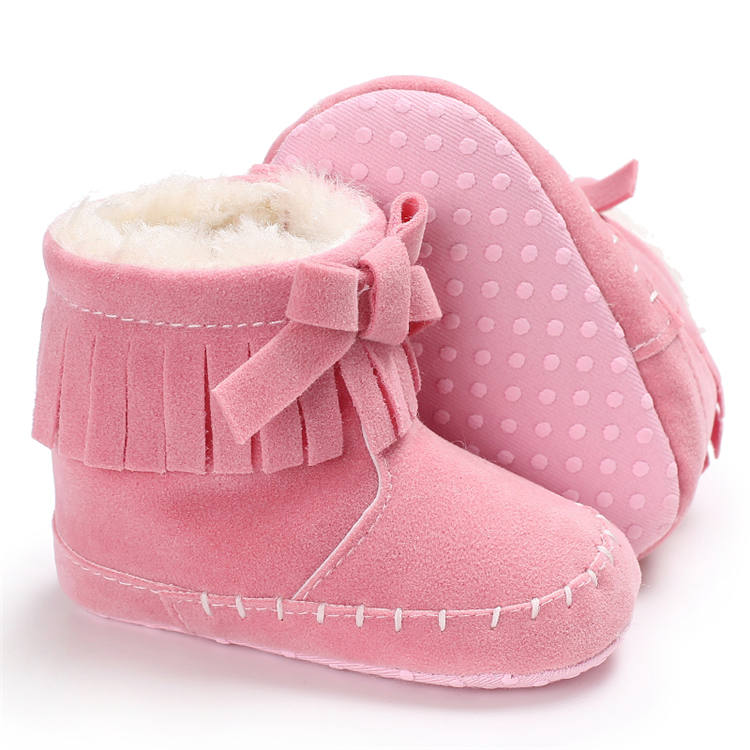 New arrived Faux suede Tassel bowknot 0-18 months Warm baby boots booties