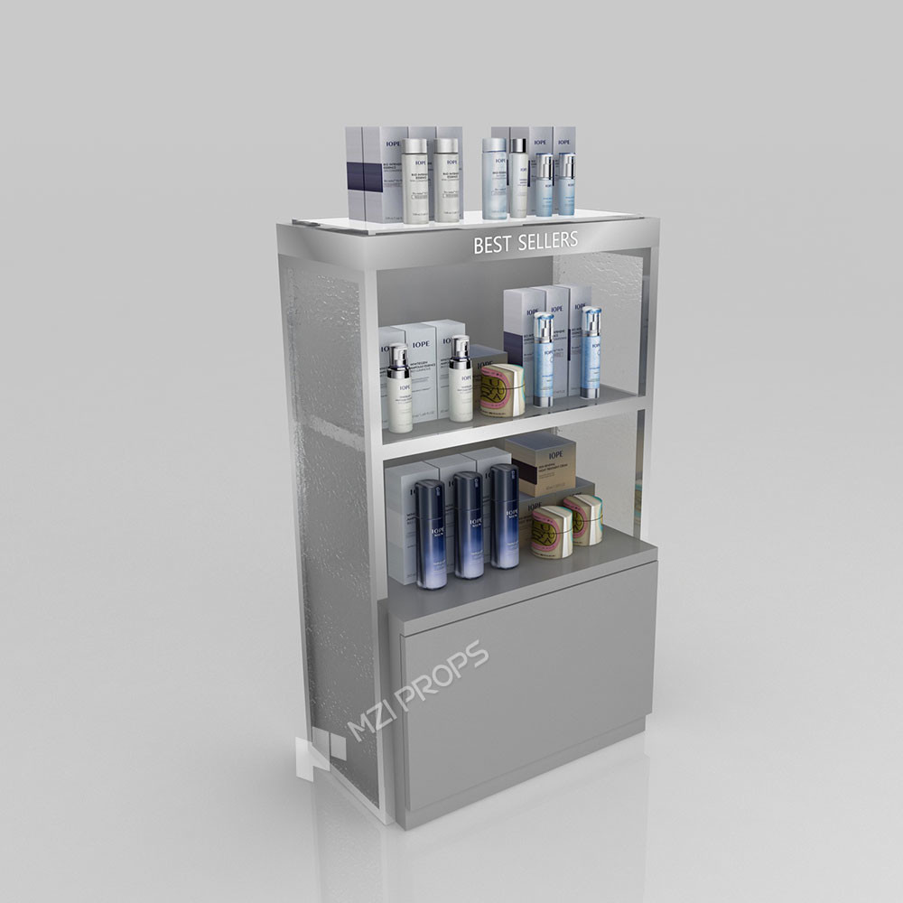 GDR11-ZD01-D Fashion Exhibition Display with LED Light Strips and Crystal Block for Retail Stores