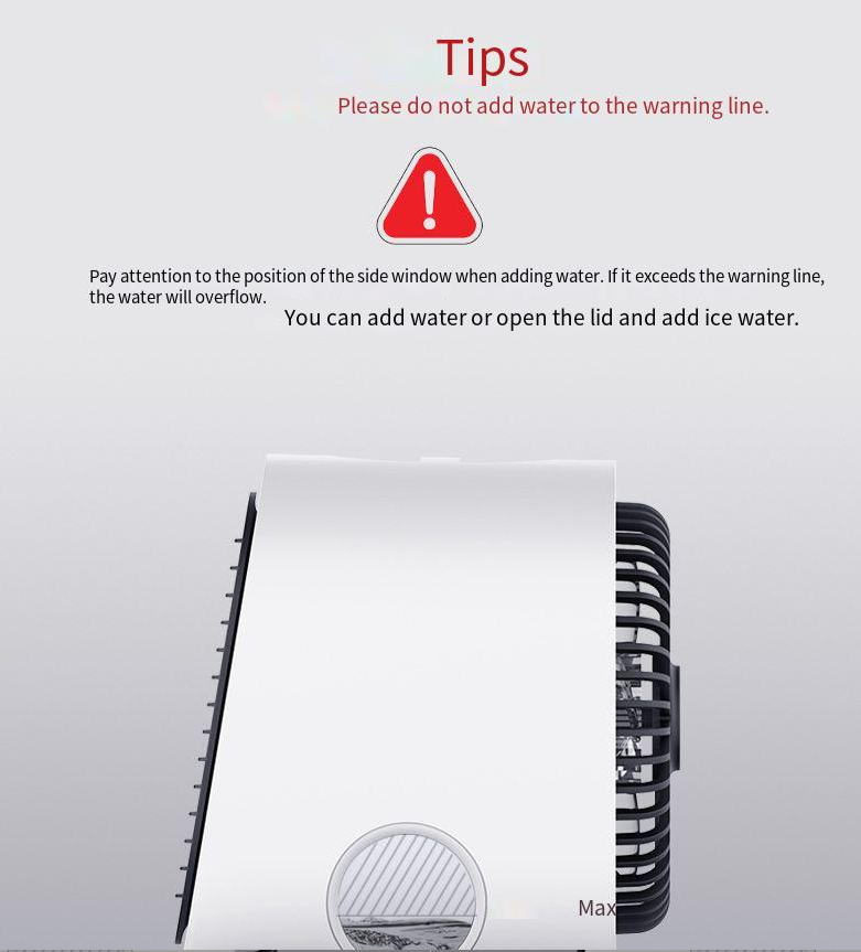 166*152*145mm Mini Air Conditioner Humidification USB Fan Perfect for Office and Home