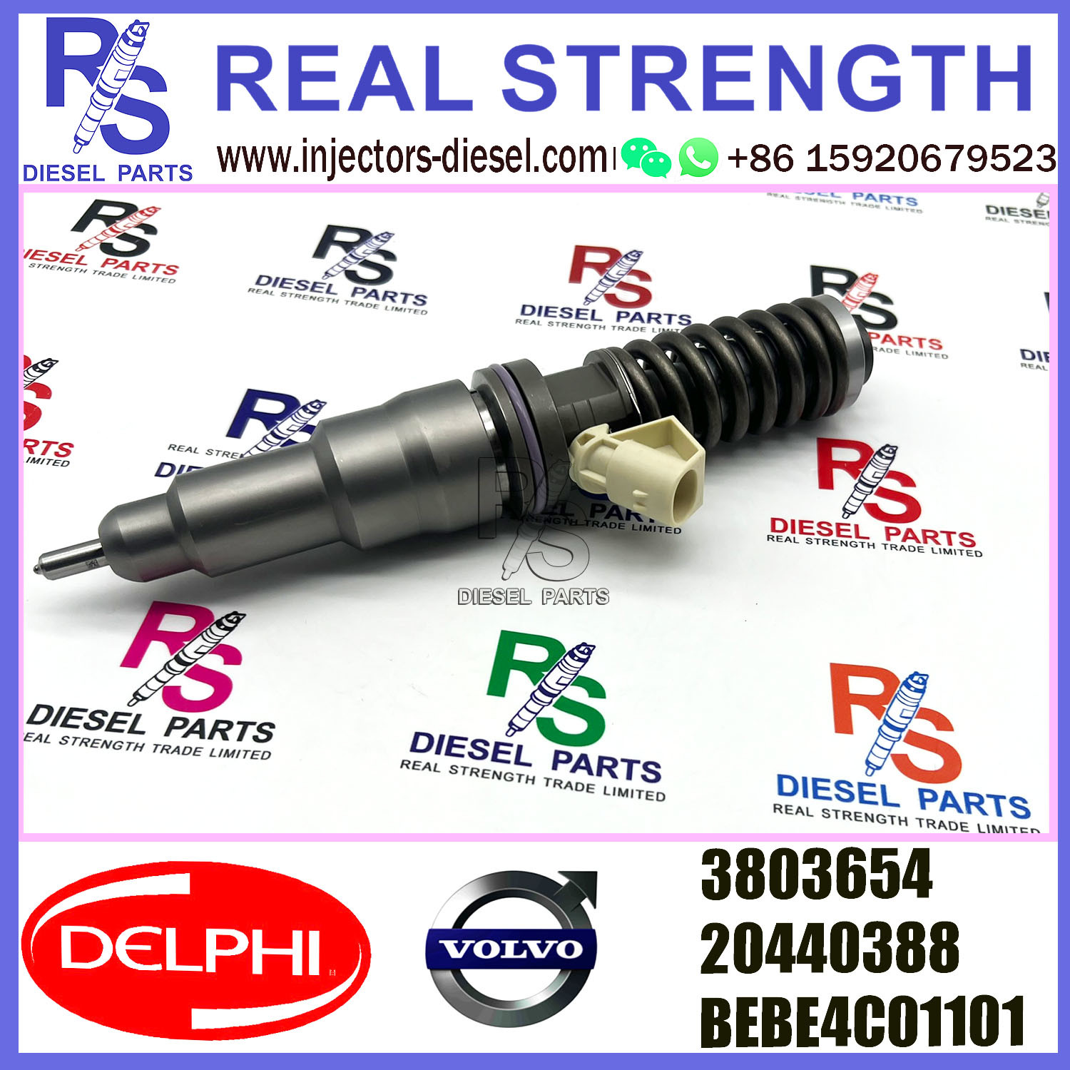 DELPHI 2pin injector 3803654 20440388 BEBE4C01101 Diesel pump Injector V-O-L-V 3803654 BEBE4C01101 E1 for V-O-L-V D12 BUS
