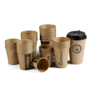 Quality Biodegrable Disposable Paper Tableware 16oz 22oz Disposable Paper Coffee Cups wholesale