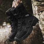 Mens Tactical Work Boots Black Yellow Hiking Camping Boots