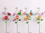 Colorful Metal Plug In Solar Garden Ornament For Outdoor And Garden Decoration