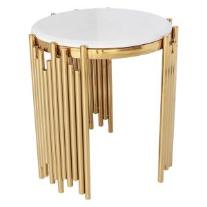 Quality Light Luxury Round Side Table Living Room Furniture Round Tubular wholesale