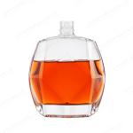 Customized Flat Glass Bottle 375ml 500ml 750ml 1000ml Whiskey Liquor Bottle for