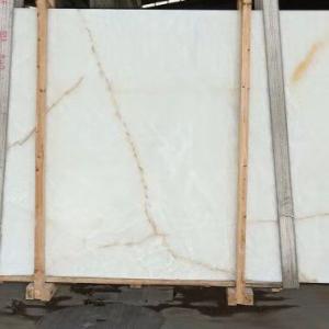 Quality Popular Beautiful Backlit White Onyx Stone Slab For Floor / Wall / Countertop wholesale