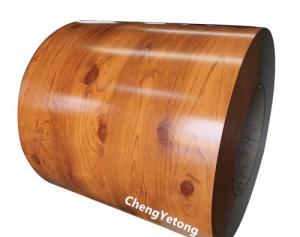 Quality Wood Grain PET Film Prepainted Galvalume Steel Coil For Interior Decoration wholesale
