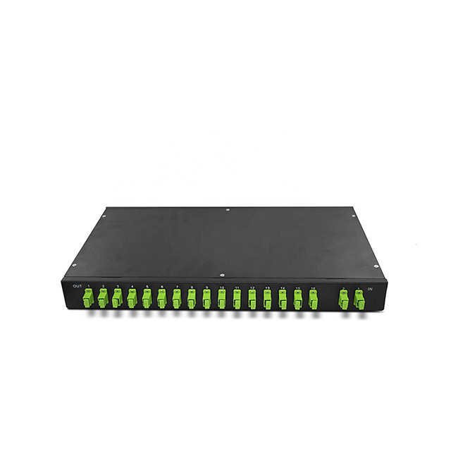 1 x 16 2 x 16 Rack Mount Fiber optical PLC Splitter SC / APC