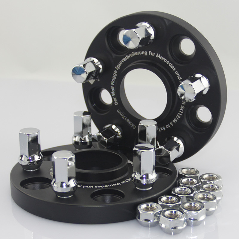 5x130/84.1 to 5x112/66.6 Forged Aluminum Billet Hubcentric Wheel Adapters Anodized Black Finish