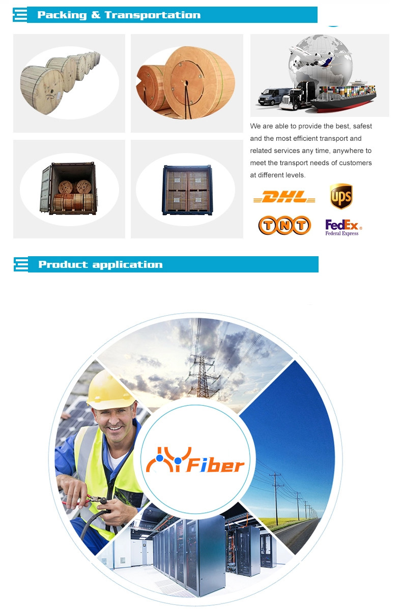 24 Core SM Non Metallic Fiber Optic Cable Overhead Outdoor