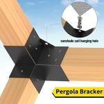 Black Powder Coated Pergola Bracket Connector and Kit for NATURE Pressure