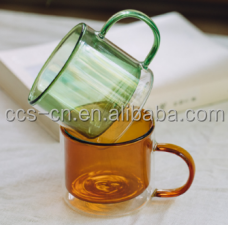 150ml 240ml 300ml Heart Shaped High Borosilicate Milk Mugs Tea Mugs Insulated Double Wall Glass Coffee Cup