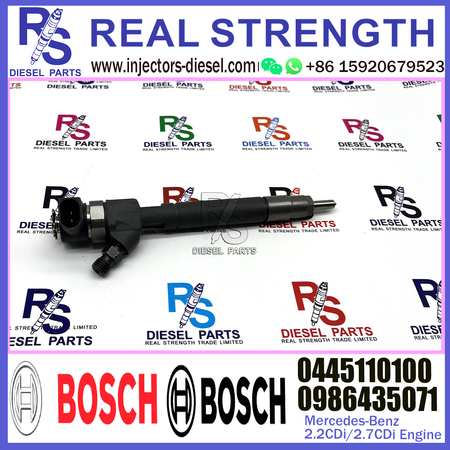 Diesel Fuel Common Rail Injector 0445110100 0445110099 0986435041 0986435071 For Mercedes-Benz 2.2CDi/2.7CDi Engine