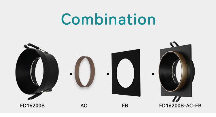 DIY Black Gold Recessed Spotlight For Commercial Lighting | Anti-Glare Design