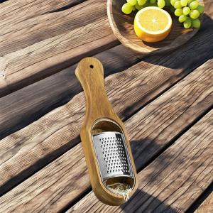 Quality Stainless Steel Acacia Wood Kitchen Grater for Cheese Fruit Vegetable Garlic Carrot Potato wholesale