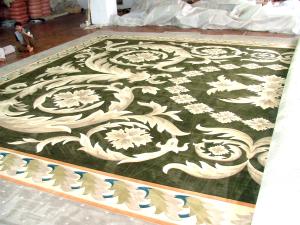 Quality Large Handmade Woollen Carpet , Wool Oriental Rugs Pile Height 11-17mm wholesale