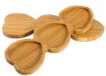 Portable Fancy Bamboo Wooden Food Serving Platters 3 Heart Shape Design