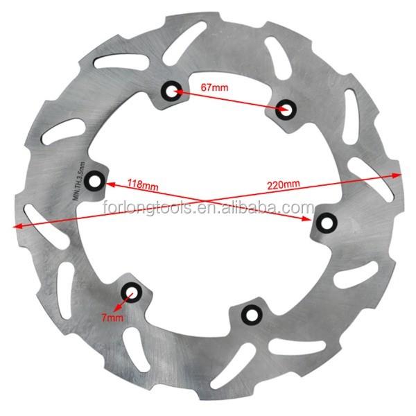 220mm OD Stainless Steel 3.5mm Thickness Titanium Brake Rotor for Suzuki RM 125