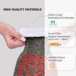 Food Grade Silicone Heat Resistant Barbecue Gloves 13.5 Inch Aramid Fabric