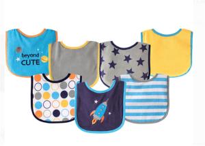 Quality Waterproof Backing Baby Feeding Bibs Cotton Poly Blend Material Lightweight wholesale