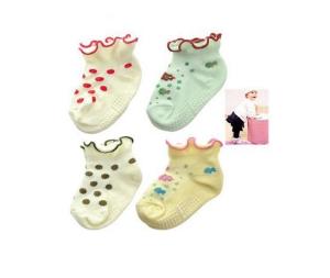 Quality Embroidery Knitted Bamboo Cute Cotton Anti-Slip Baby Sock wholesale
