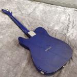 Handmade Painting Flowers on Body Blue Fingerboard and Head Electric Guitar