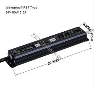 Quality 24V 2.5 A 60W Neon Sign Power Supply IP67 Waterproof Washing Wall Light Box wholesale
