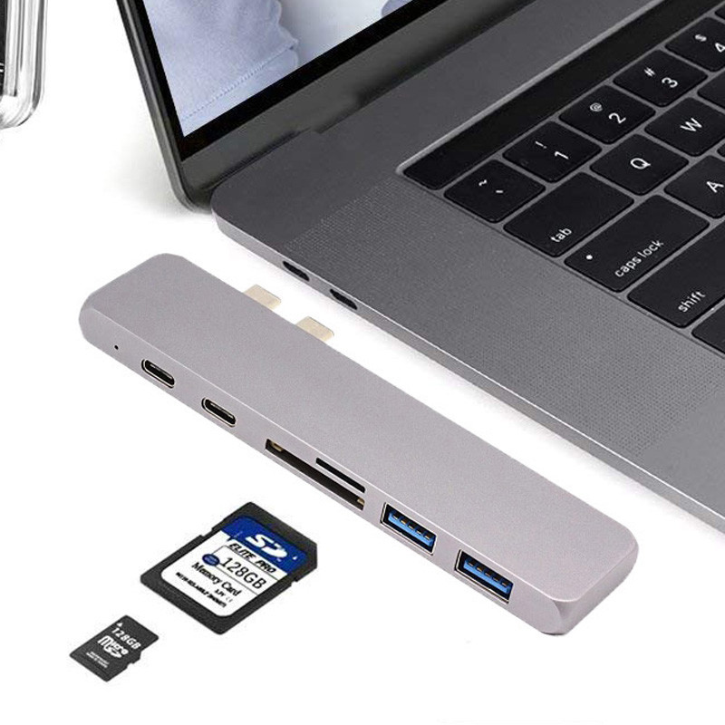 USB C HUB Adapter, Type C Hub Mac Pro Adapter Dongle for 2016/2017 MacBook Pro 13”&15”, 40GB/S Thunderbolt 3,2xUSB3.0