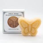8.5*6.5*3cm Konjac Glucomannan Butterfly Bath Sponge 100% Natural Konjac Puff