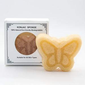 Quality Various Colors Butterfly Bath Sponge Face Body Konjac Sponge Biodegradable wholesale