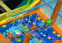 Large Size Trampoline Park Equipment Multi Function High Safety Low Maintenance