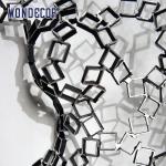Square Splicing Abstract Stainless Steel Sculpture Female Torso Wall Decoration