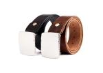 Vegetable Dyed Cow Leather Casual Belt With Amyxis Effect Big Buckle