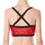 Camisole Full Sequins Jazz Bra Tank Top Hip Hop Dance Clothes With Black Edge
