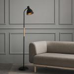 Black Metal Wood Floor Lamp Bedroom Living Room Stand Led Floor Light(WH-MFL-108