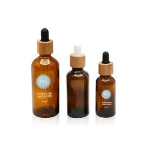 Quality Personal care bamboo Amber Oil Dropper Glass Bottle wholesale