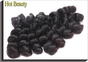 Quality SGS Double Drawn Human Hair , Natural Color 1B Original Human Funmi Romance Hair Weft No Tangle wholesale