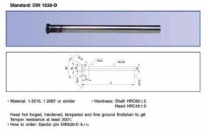 Quality DIN 1530-D Die Punch Pins HSS Straight DIN 9861 Conical Die Cutting Tools wholesale