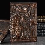A5 Size Embossed Leather Writing Notebook Hardcover Gift Journal 3d Antique