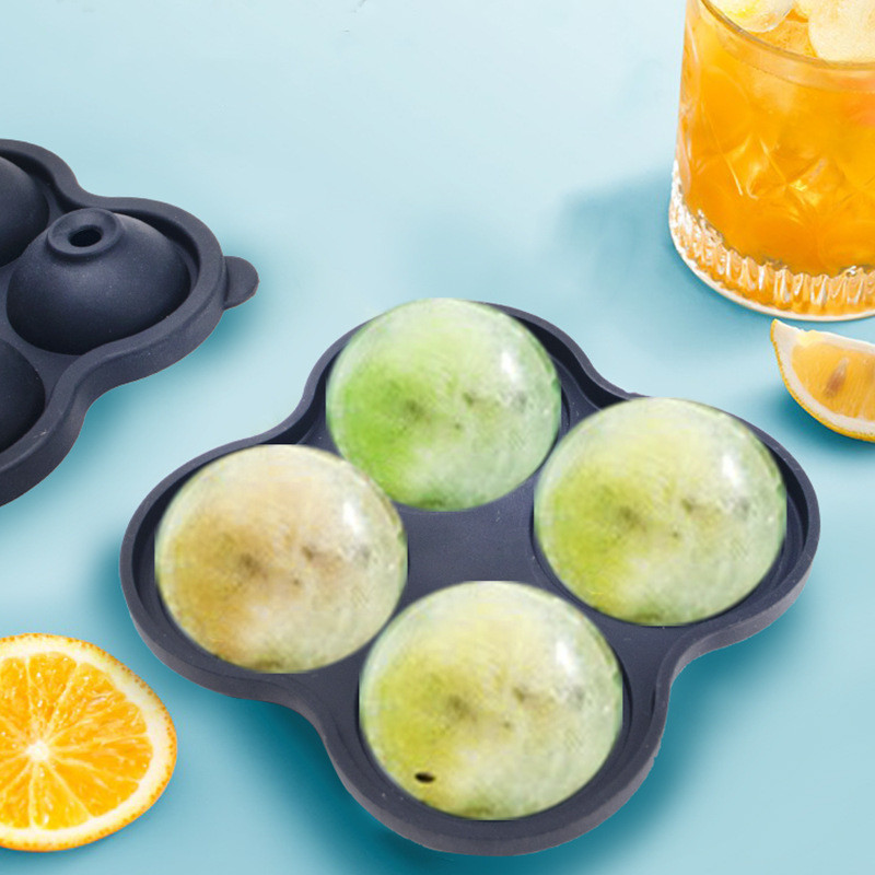 Ice Cube Tray, 2.5inch Ice Cube Molds, 2 Cavity Silicone Rose & 2 Diamond Ice Ball Maker, Easy Release Large Ice Cube Form For Chilling Cocktails,