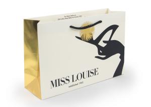 Quality Elegant Luxury Personalised Paper Bags Gold Hot Stamping Eco - Friendly wholesale