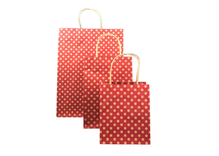 Red Thick Luxury Christmas Packaging / Mini Christmas Gift Bags Spot Printing