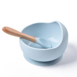 Quality Blue Microwave Silicone Feeding Bowl Durable Weaning Suction Bowls wholesale