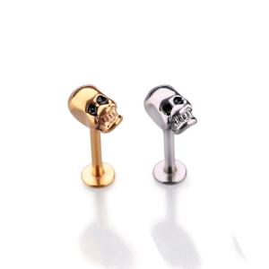 Quality Hot Sale Fashion Silver Skull Barbell Lip Bar Body Piercing Jewelry wholesale